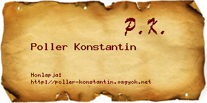 Poller Konstantin névjegykártya